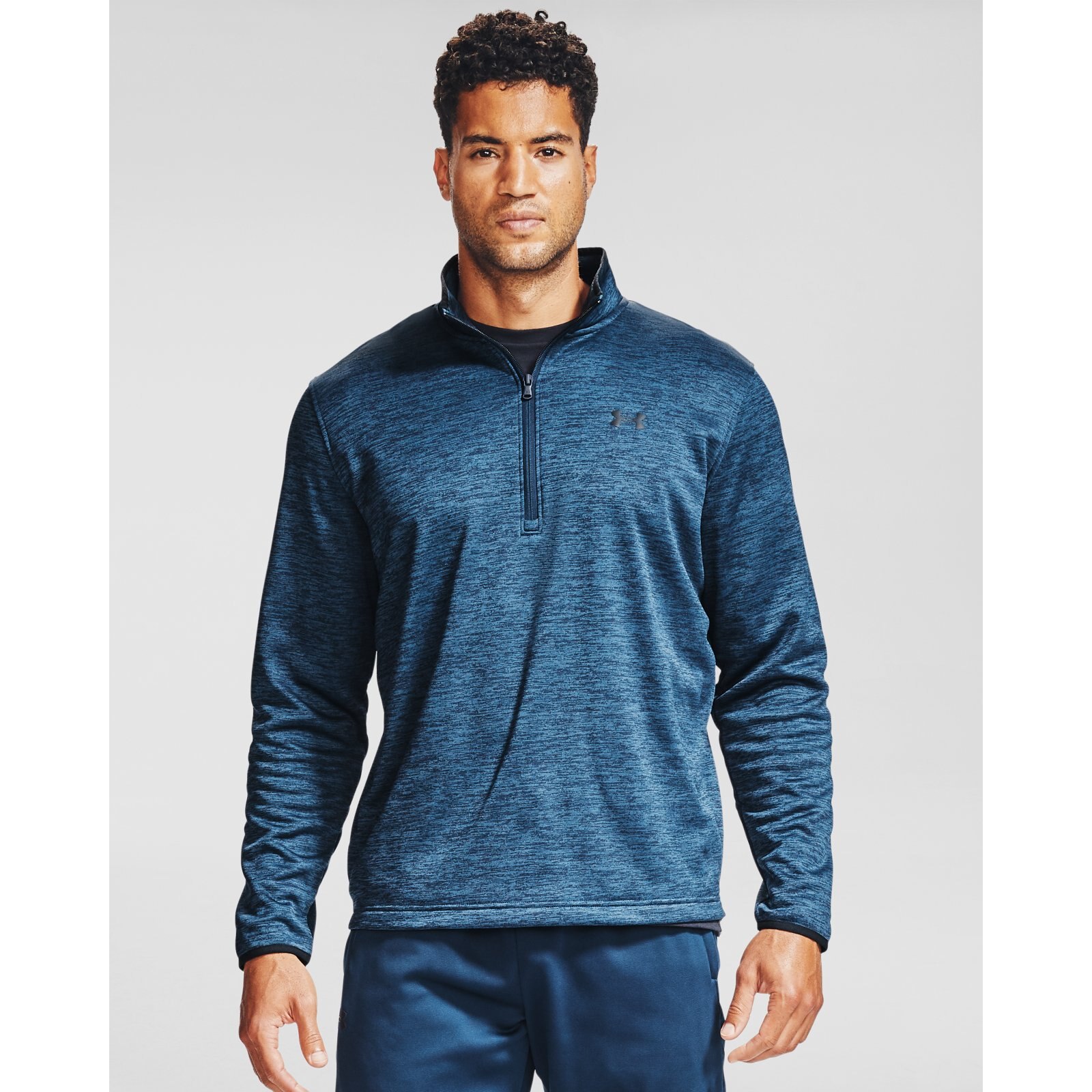 фото Лонгслив мужской fleece 1/2 zip under armour черный s/m