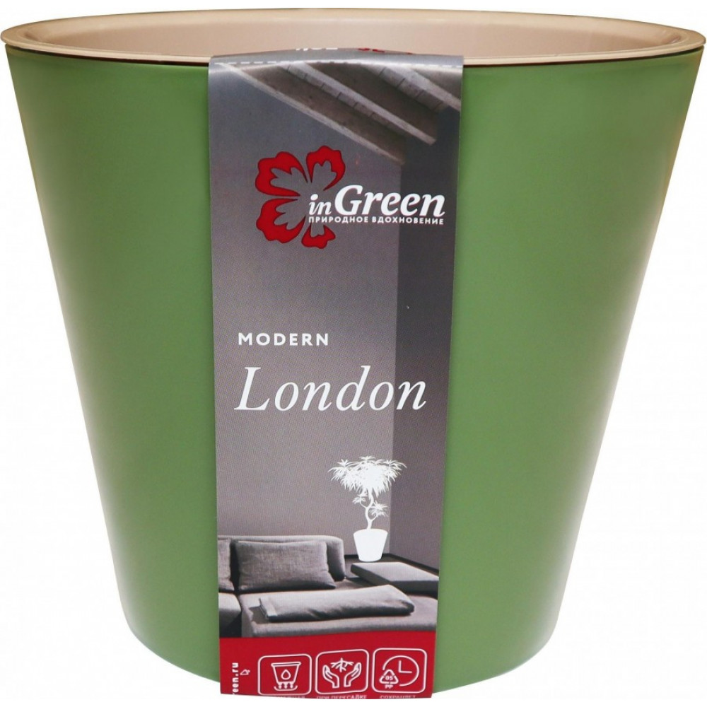 

Цветочный горшок Ingreen London ING6206ОЛ 5 л, Зеленый, London