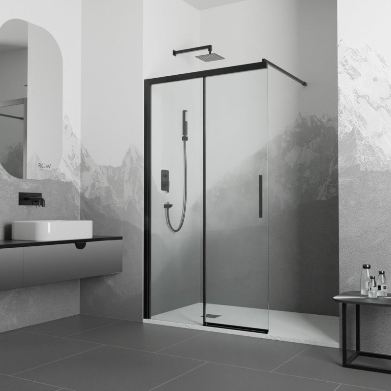 

Душевая перегородка RGW Walk In WA-13-B 140x195, профиль матовый черный