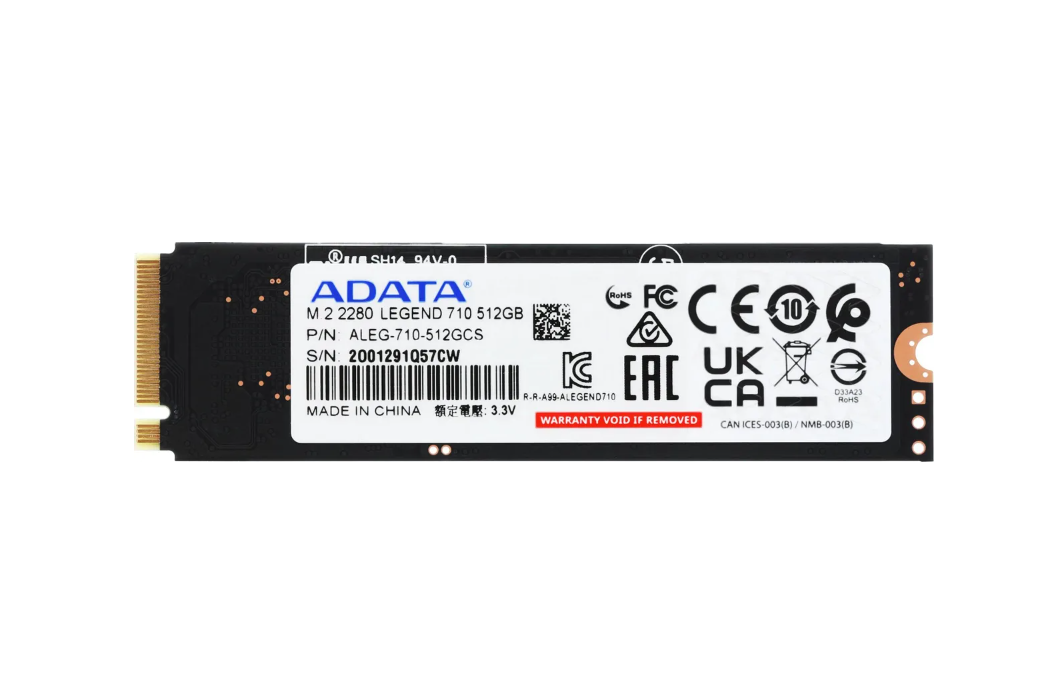 

SSD накопитель ADATA Legend 710 M.2 2280 512 ГБ (ALEG-710-512GCS), Legend 710