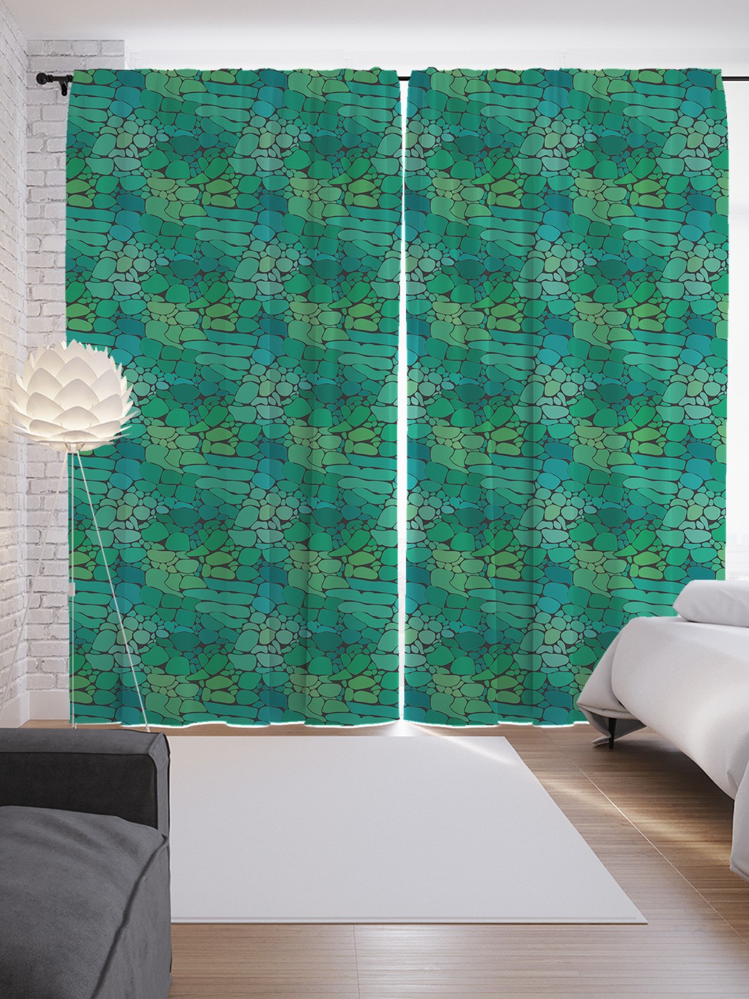 

Шторы JoyArty с фотопечатью "Морские камни" из сатена, 290х265 см, Морские камни