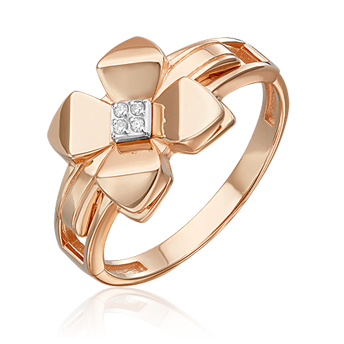 Кольцо из белого золота с бриллиантом р.17,5 PLATINA jewelry 01-5602-00-101-1111