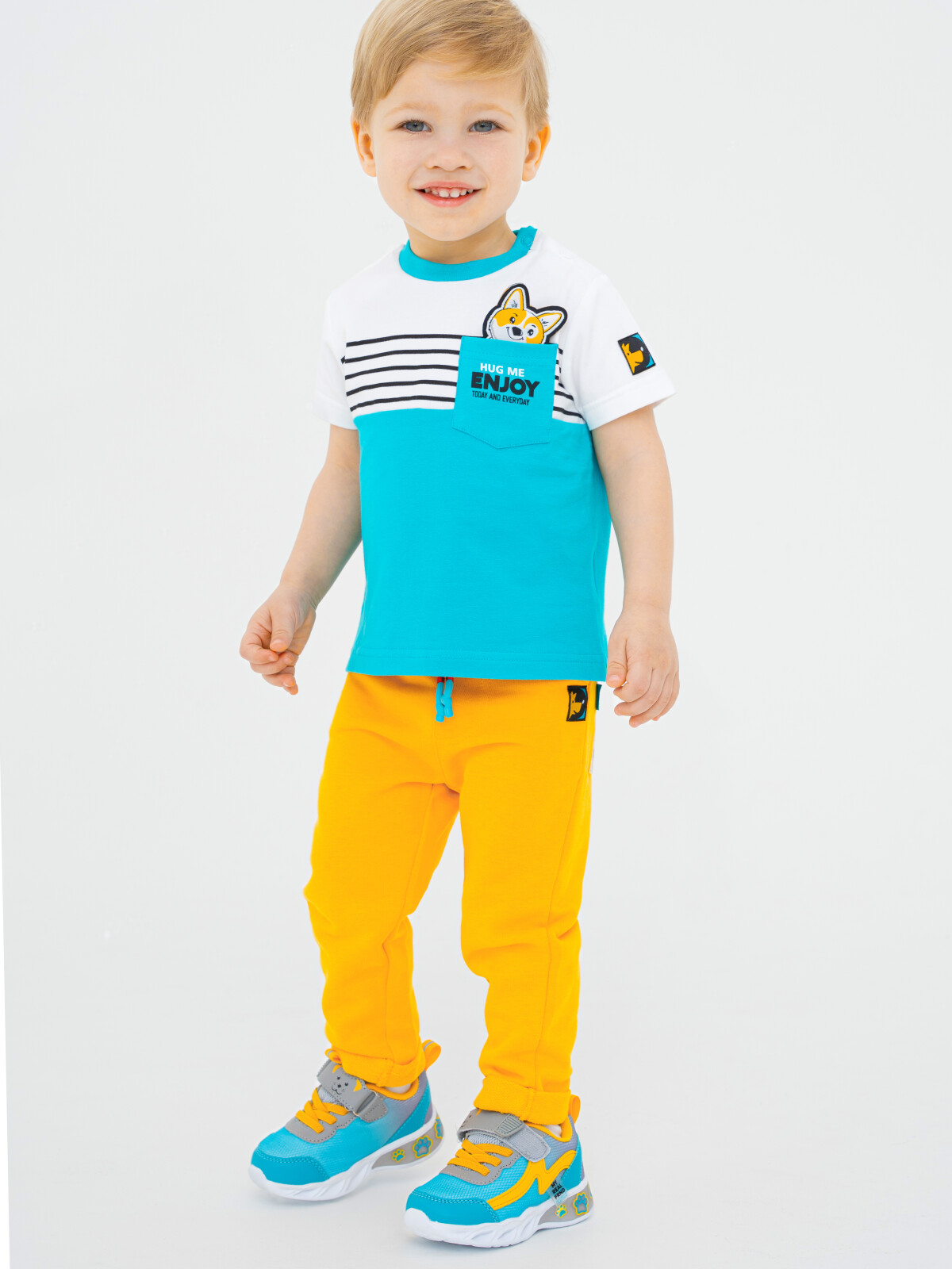 

Брюки детские PlayToday Baby 12313086, желтый, 92, 12313086