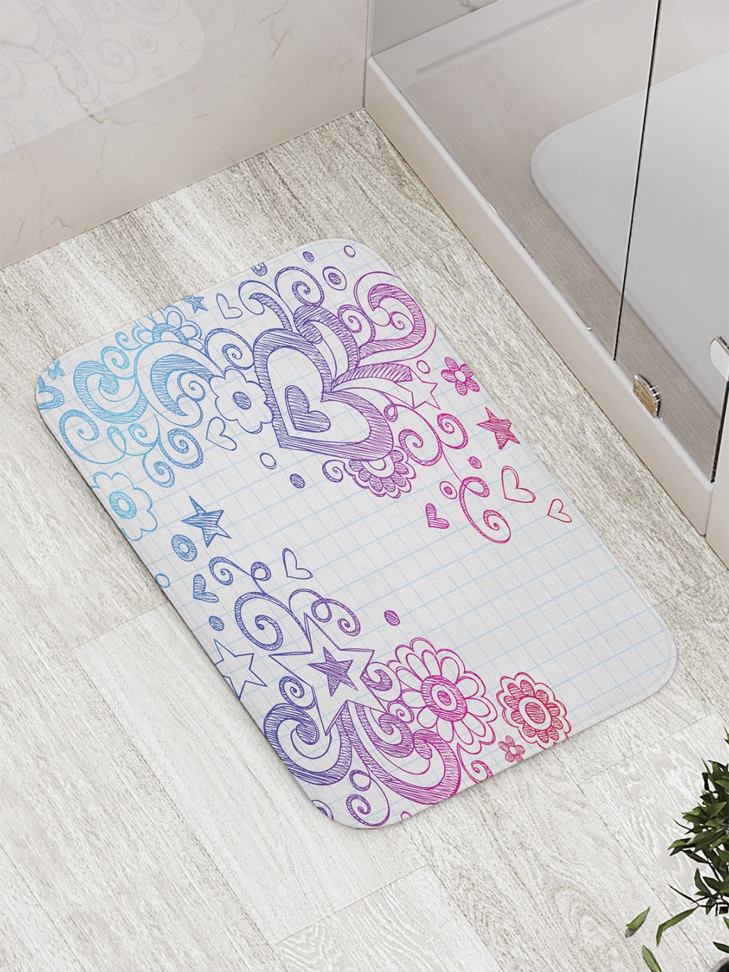 

bath_61090 Коврик противоскользящий для ванной, сауны, бассейна, 77х52 см