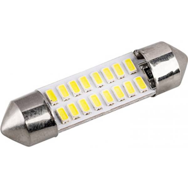 

Автолампа SKYWAY диод T11(C5W) 12V 16SMD диодов 1-конт. 36мм, белая салон S08201493