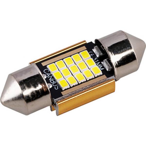 

Автолампа SKYWAY диод T11(C5W) 12V 15SMD диодов 1-конт. 31мм, белая салон S08201485