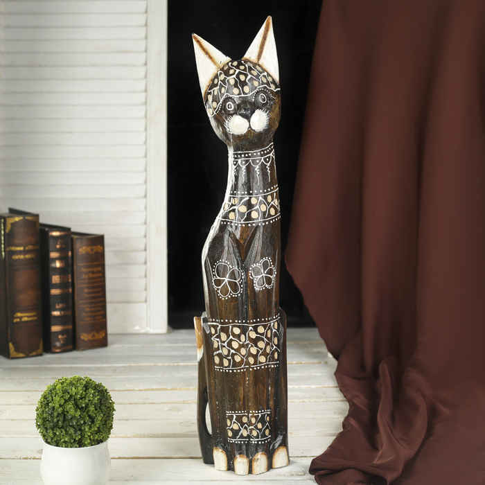 

Сувенир дерево "Кошка с пятнистой головой" 5,5х12х60 см