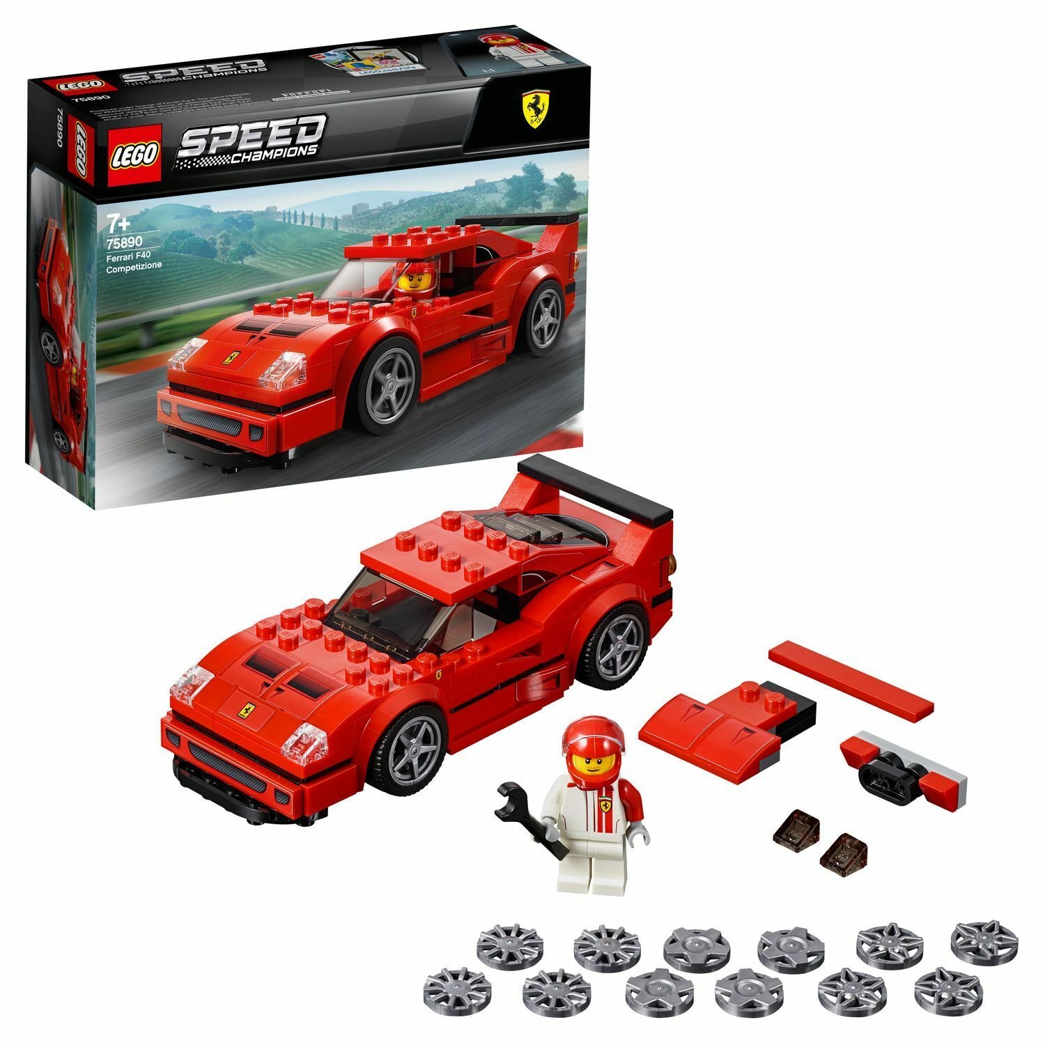 Конструктор LEGO Speed Champions Автомобиль Ferrari F40 Competizione, 75890 конструктор lego speed champions 76910 aston martin valkyrie amr pro и vantage gt3