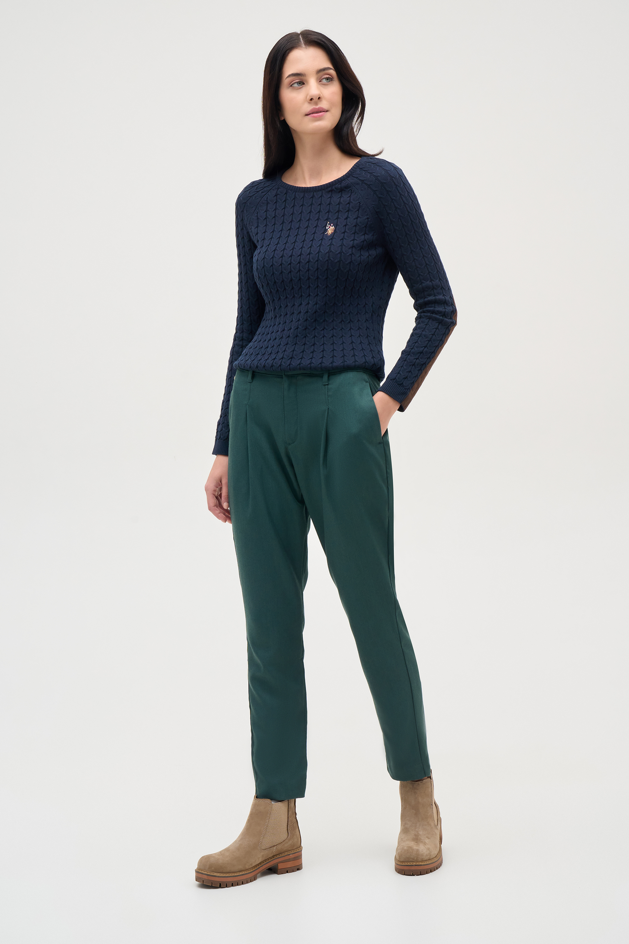 Брюки женские US POLO Assn G082SZ0780RC-PATKA зеленые 32 3580₽