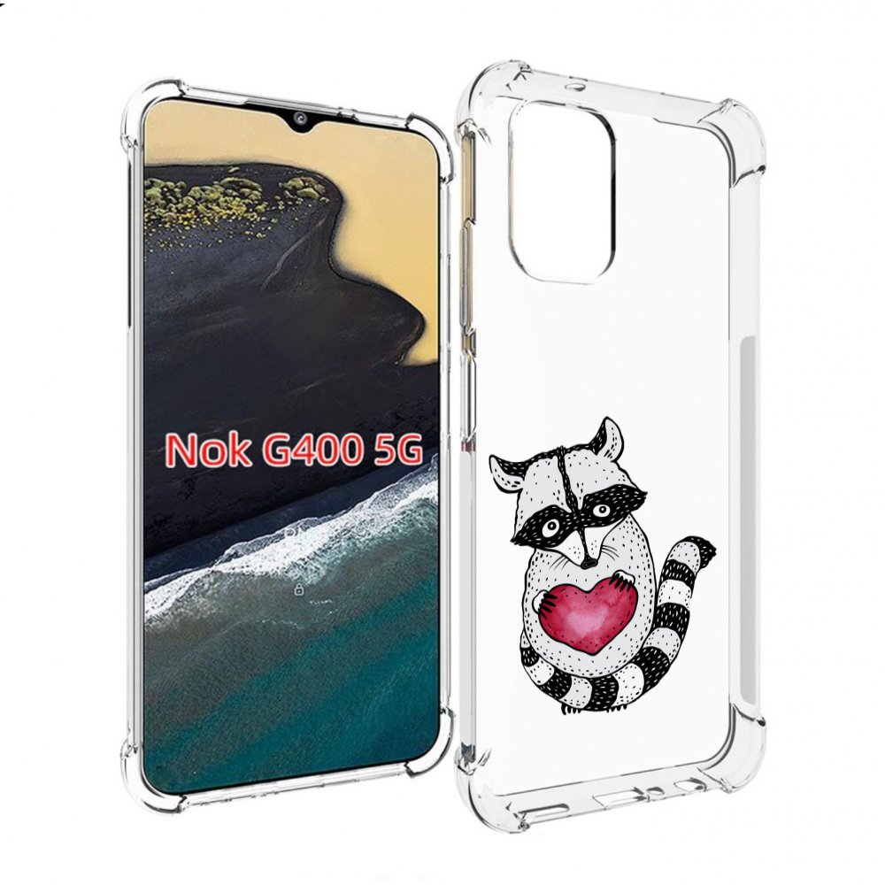 

Чехол MyPads Енот с сердечком для Nokia G400 5G, Прозрачный, Tocco