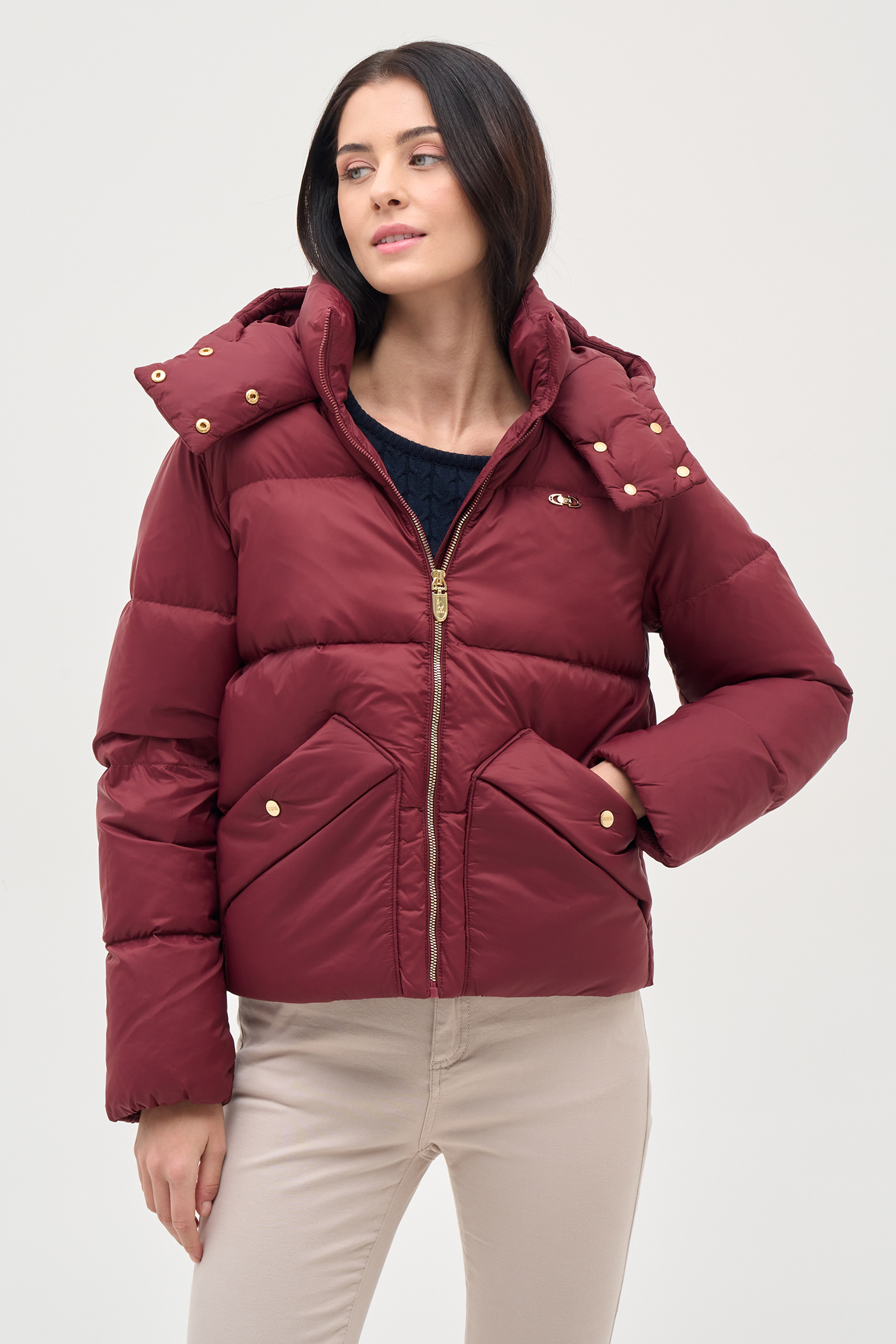 Куртка женская US POLO Assn G082SZ0MS0LACES бордовая 36 10780₽