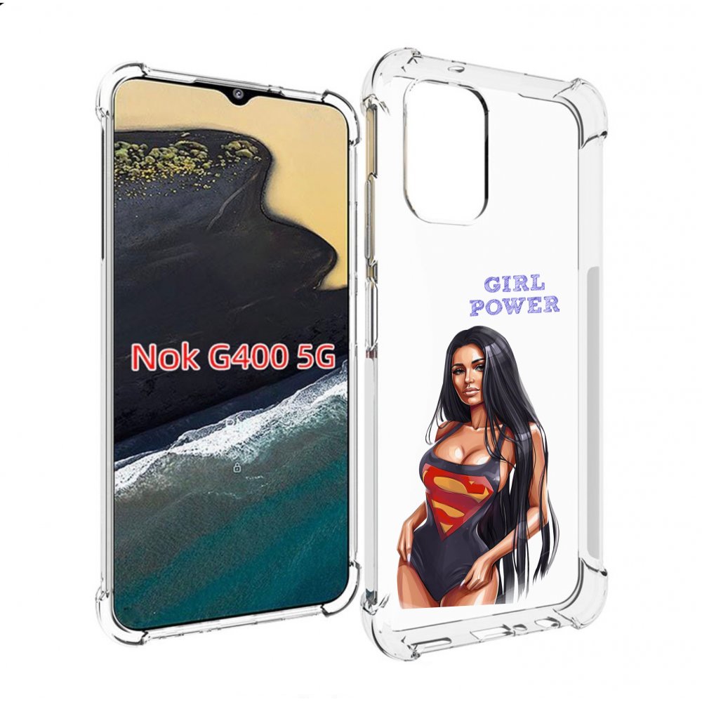 

Чехол MyPads Девушка-супермен женский для Nokia G400 5G, Прозрачный, Tocco