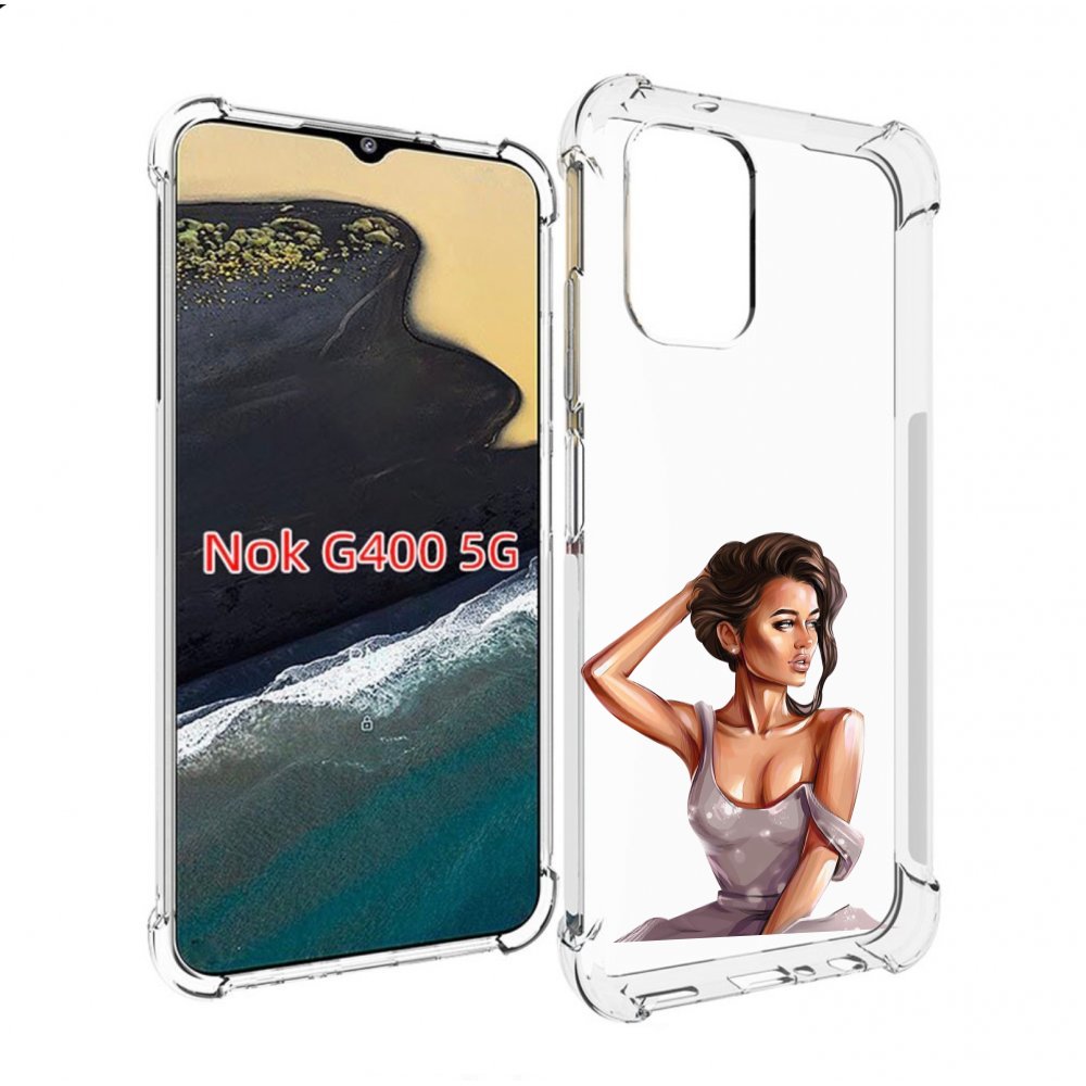 

Чехол MyPads Девушка-с-прической женский для Nokia G400 5G, Прозрачный, Tocco