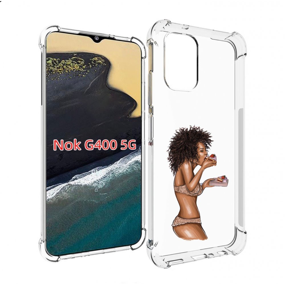 

Чехол MyPads Девушка-с-пирожными женский для Nokia G400 5G, Прозрачный, Tocco