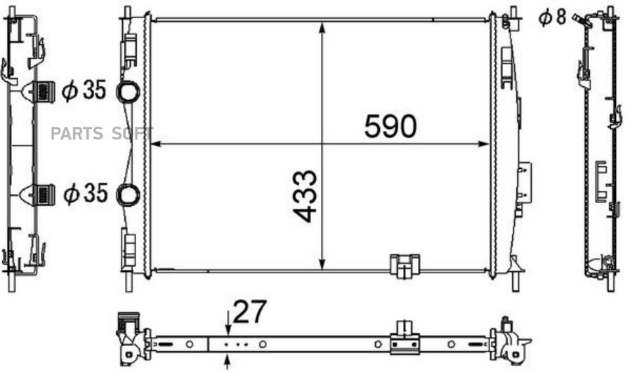 

MAHLE Радиатор охлаждающей жидкости NISSAN QASHQAI 2.0 (AT)