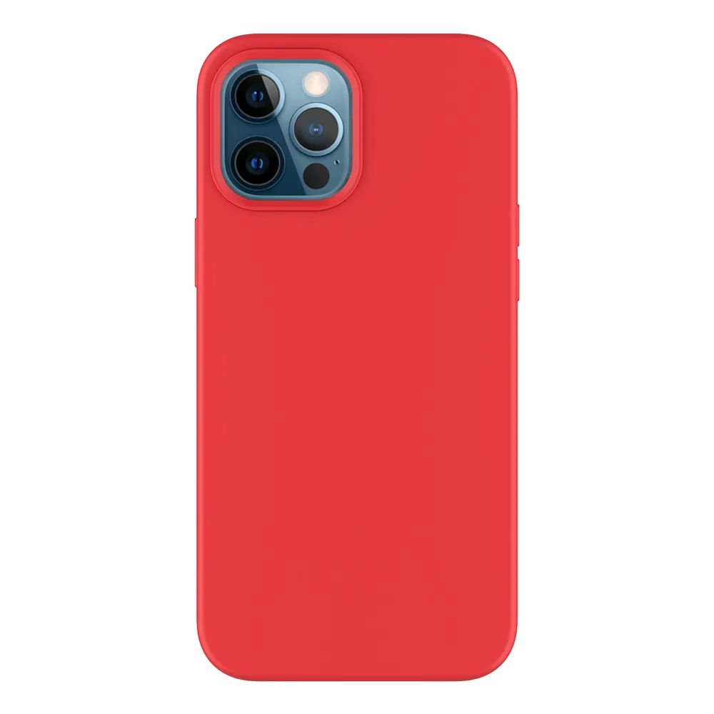 

Накладка Soft Silicone для Apple iPhone 12 Pro Max, красный, PET синий, Deppa