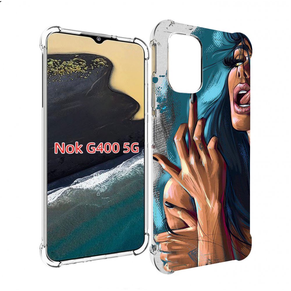 

Чехол MyPads Девушка-нарисованная-дерзкая женский для Nokia G400 5G, Прозрачный, Tocco