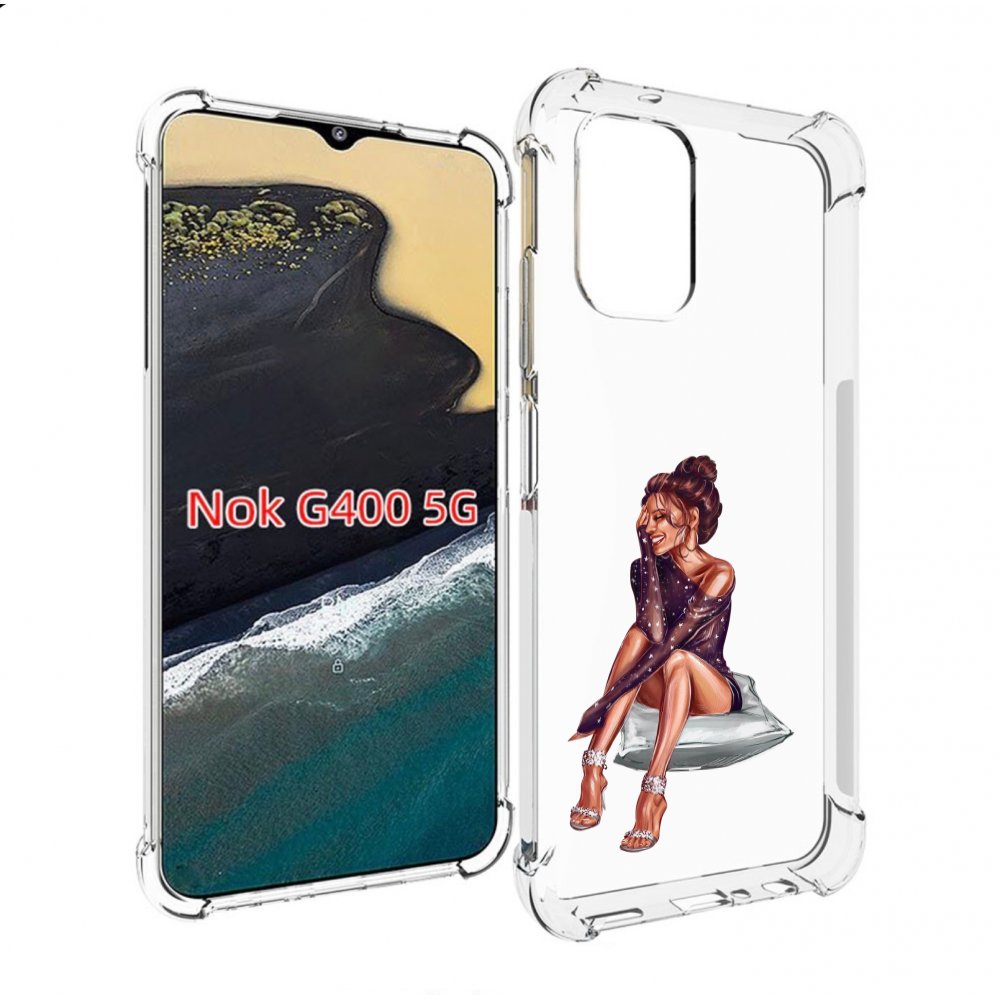 

Чехол MyPads Девушка-на-подушке женский для Nokia G400 5G, Прозрачный, Tocco