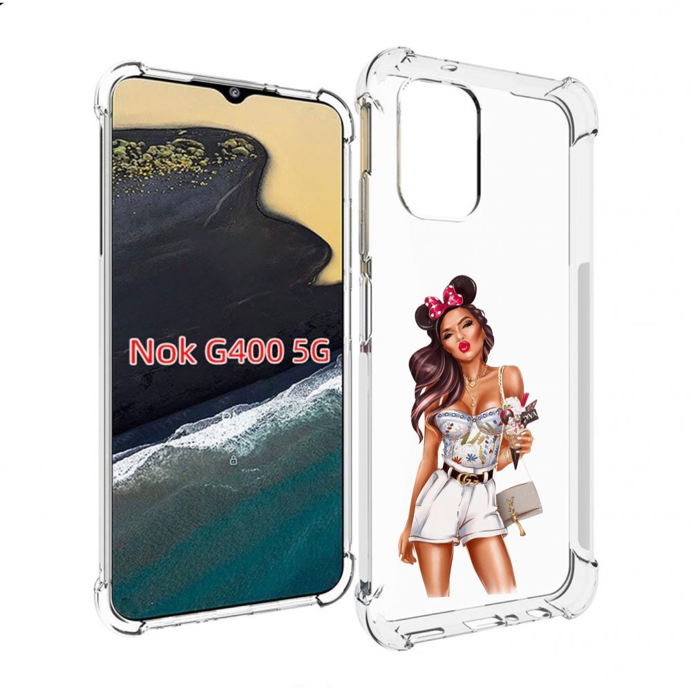 

Чехол MyPads Девушка-микки для Nokia G400 5G, Прозрачный, Tocco