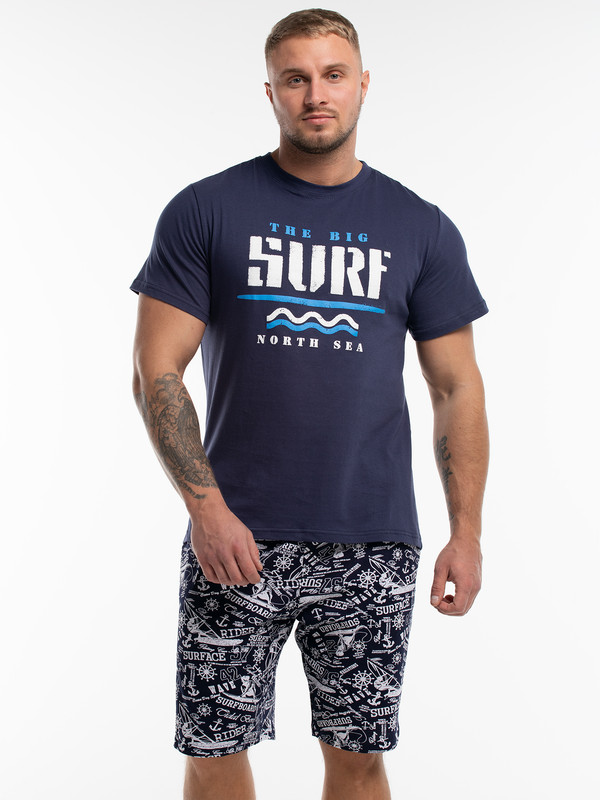 Комплект домашний мужской ModaRu М-005КП синий 56 RU