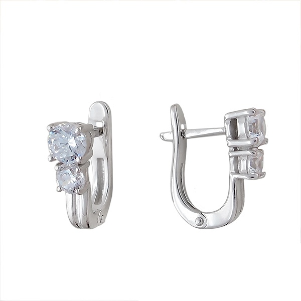 

Серьги женские из серебра Эстет 01С154541, фианит, 01С154541