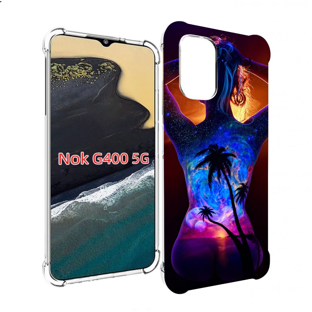 

Чехол MyPads Девушка-и-пальмы женский для Nokia G400 5G, Прозрачный, Tocco