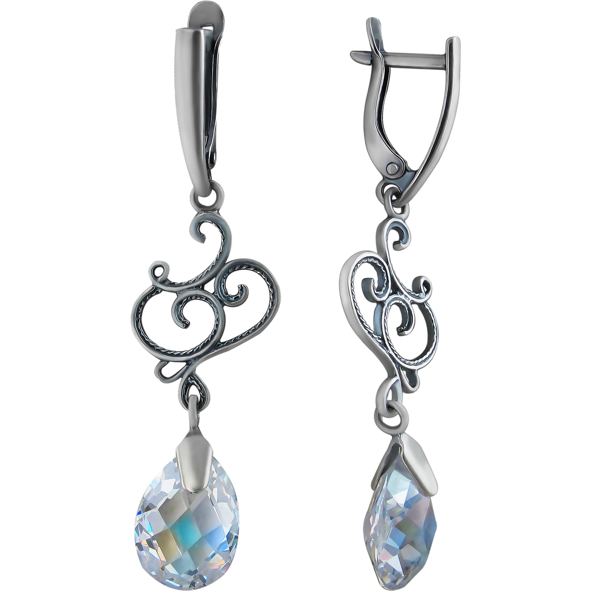 

Серьги женские из серебра Эстет Л9С158224Ч, фианит, Л9С158224Ч