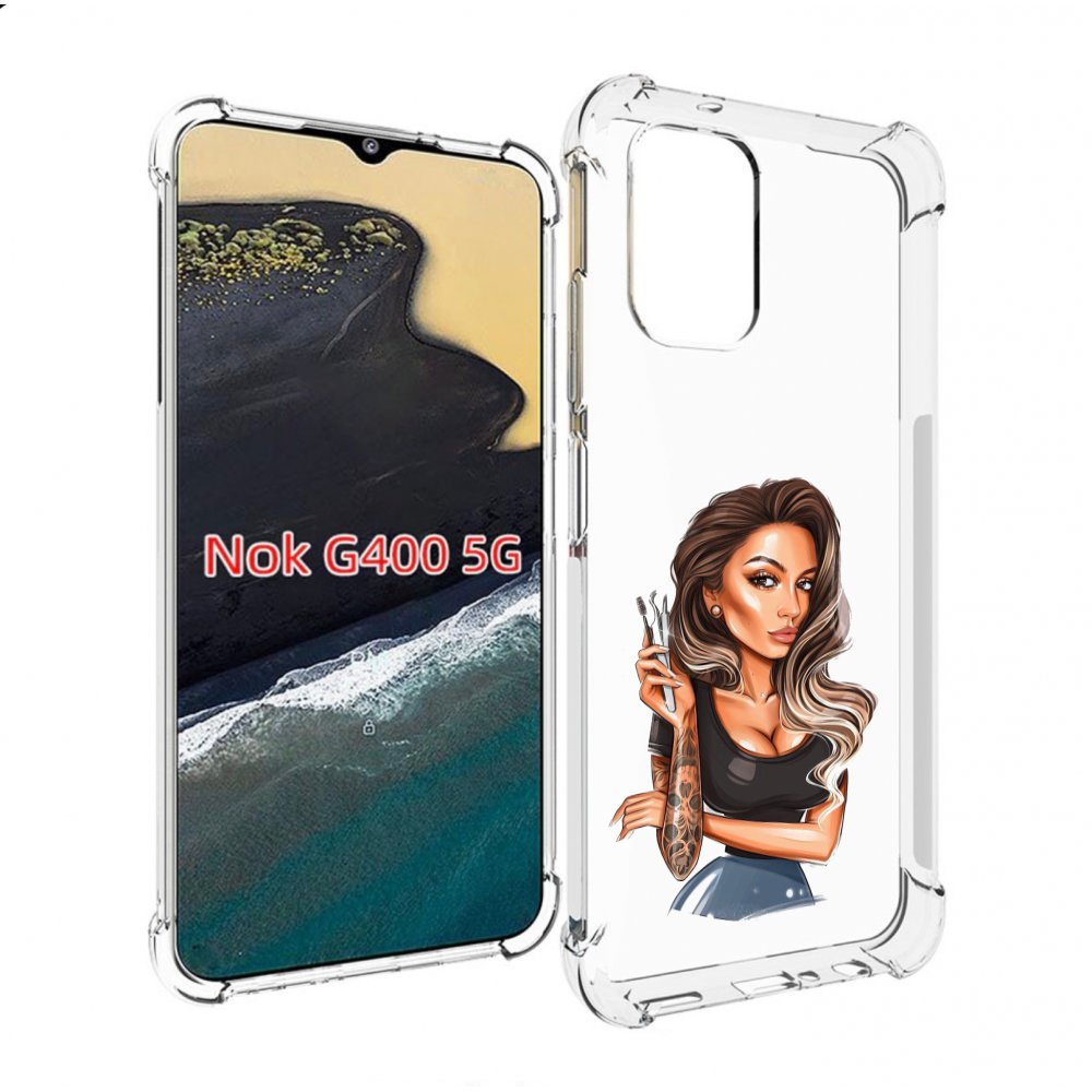 

Чехол MyPads Девушка-бровист для Nokia G400 5G, Прозрачный, Tocco