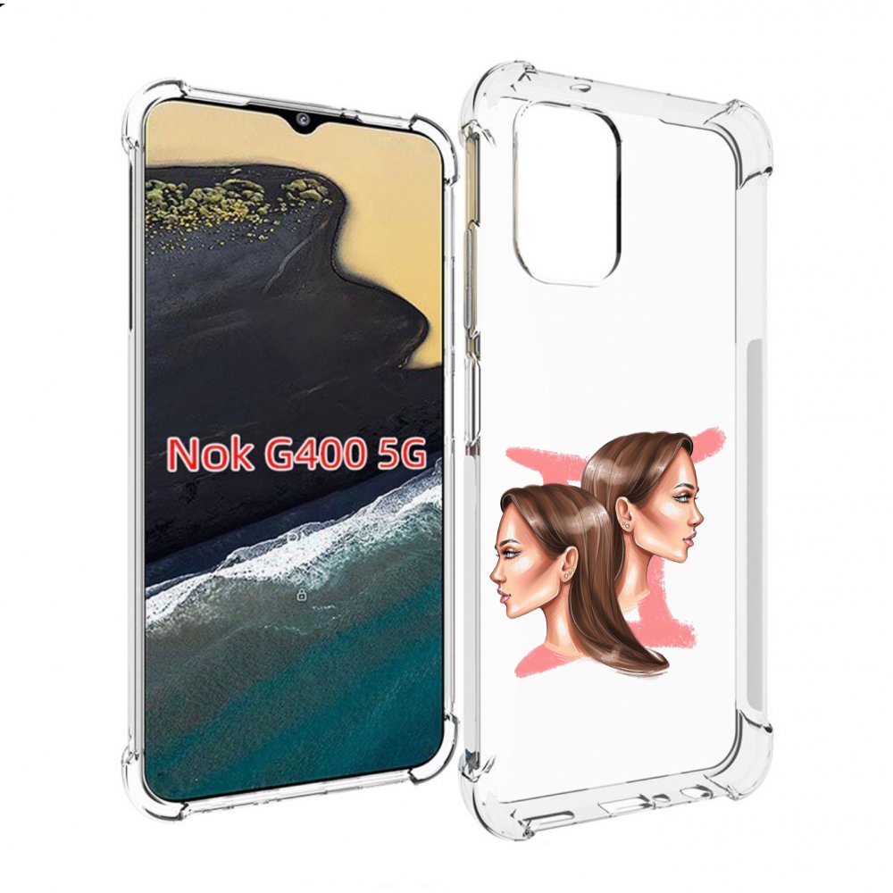 

Чехол MyPads Девушка-Близнецы женский для Nokia G400 5G, Прозрачный, Tocco