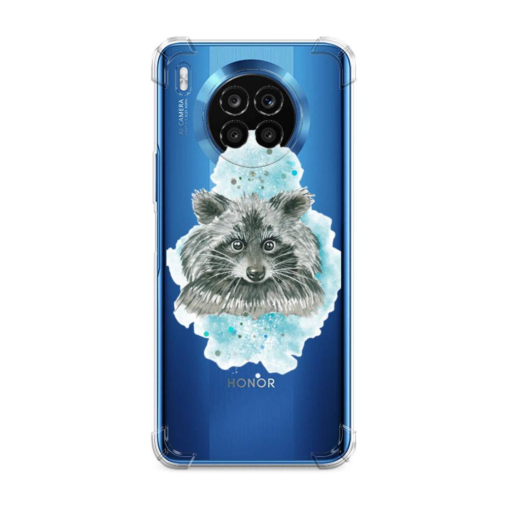 

Чехол Awog на Honor 50 Lite "Енот в голубом облаке", Голубой, 6106451-1