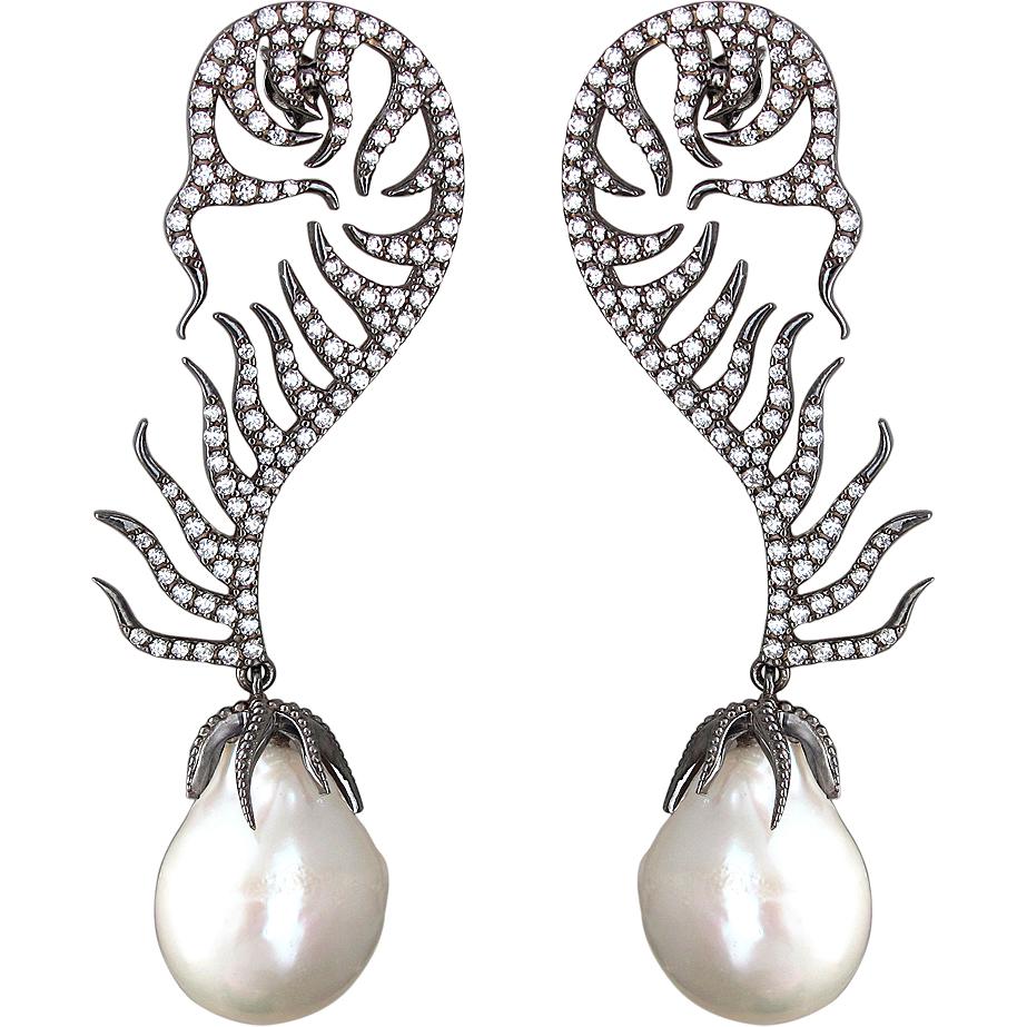 

Серьги женские из серебра Эстет 01С2510233-1Ч, жемчуг/фианит, 01С2510233-1Ч