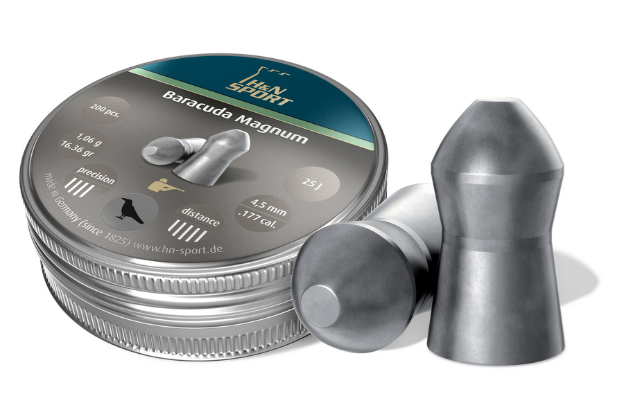 

Пули H&N Baracuda Magnum 4,5 мм 1,06 г (200 шт.), Серый
