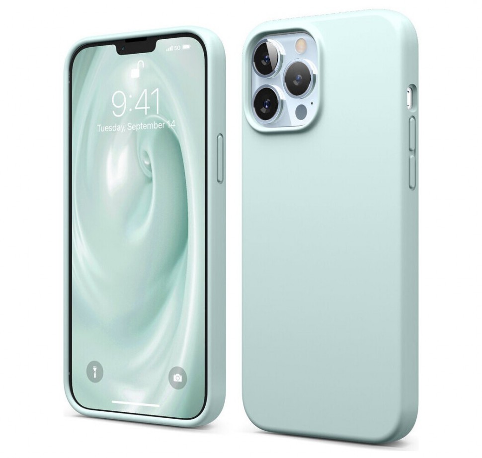 фото Чехол elago soft silicone для iphone 13 pro max, мятный