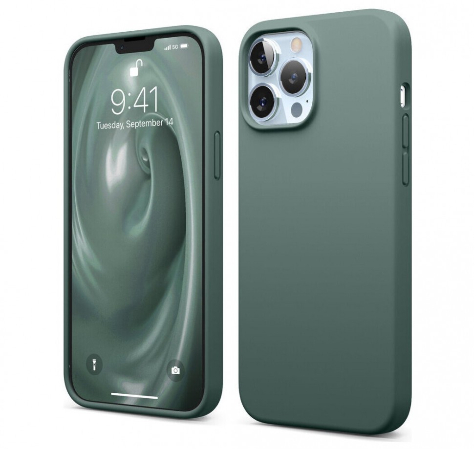 фото Чехол elago soft silicone для iphone 13 pro max, темно-зеленый