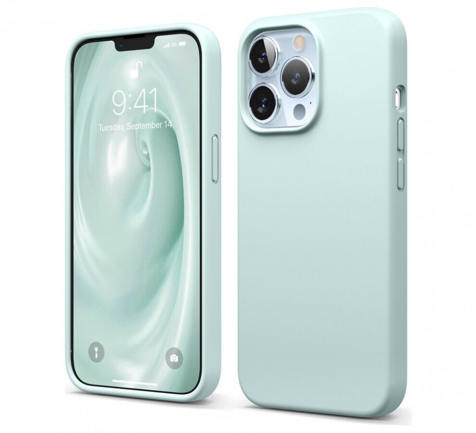 фото Чехол elago soft silicone для iphone 13 pro, мятный