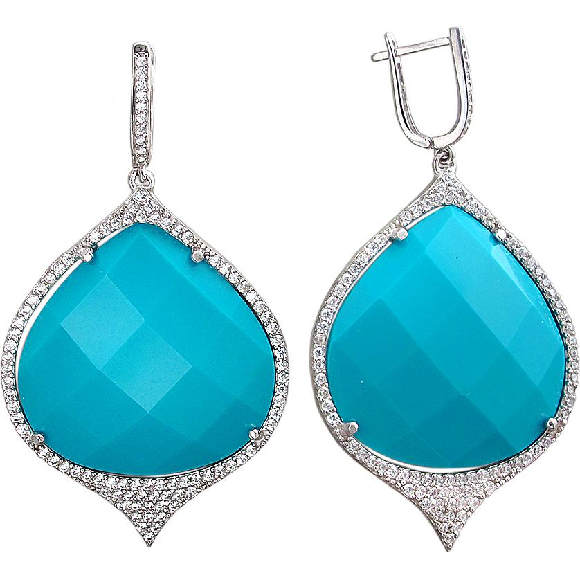

Серьги женские из серебра Эстет 01С4510188-2, агат/фианит, 01С4510188-2