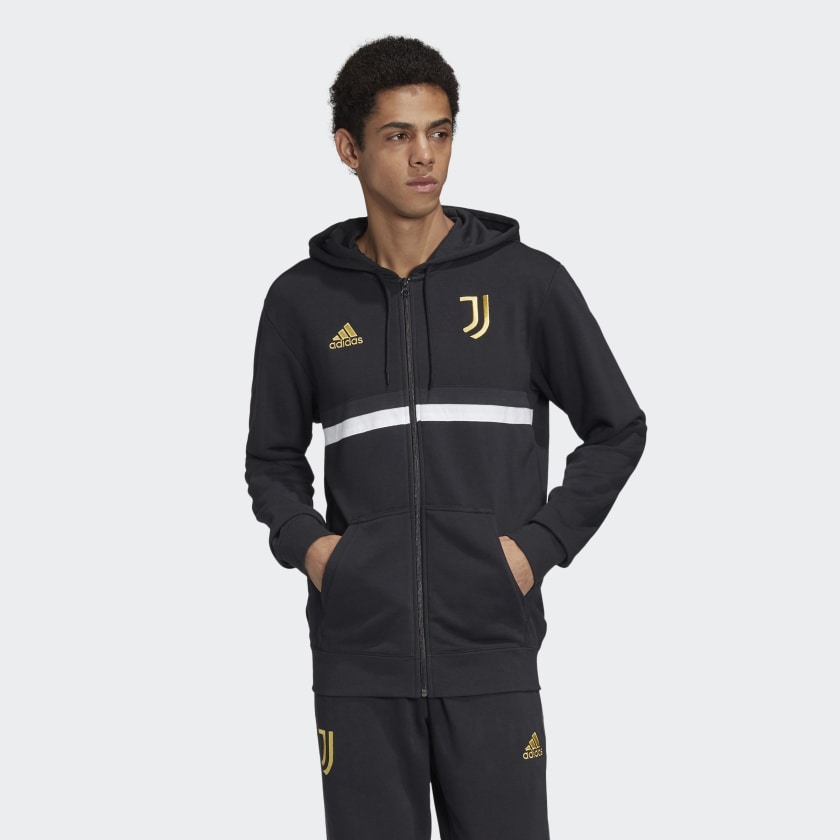 фото Толстовка мужская adidas juve 3s fz hd черная l