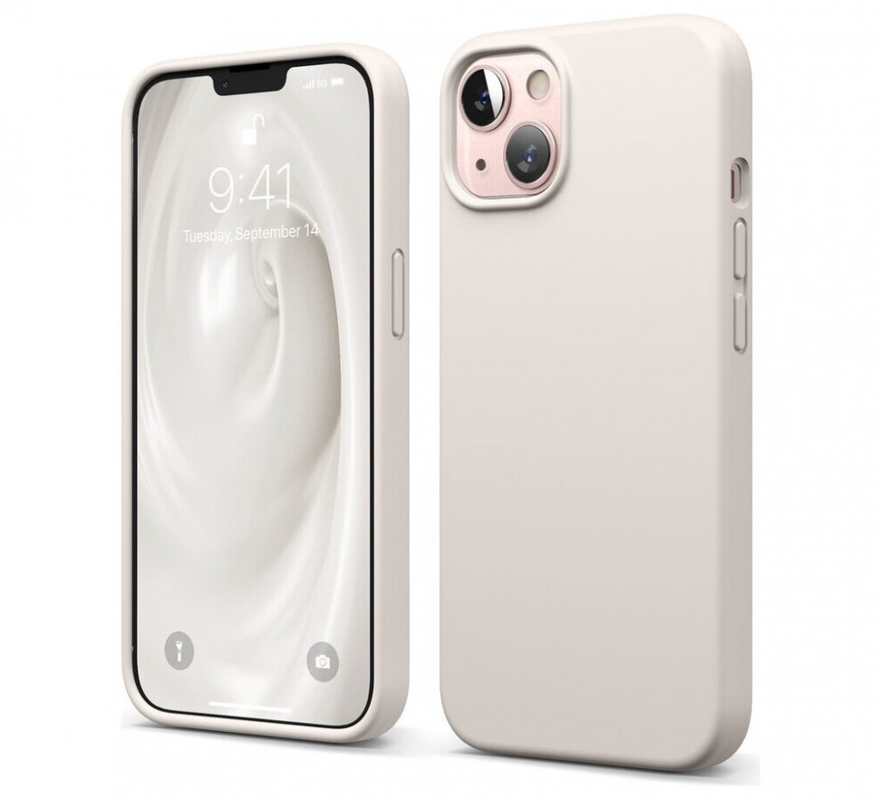 фото Чехол elago soft silicone для iphone 13, бежевый