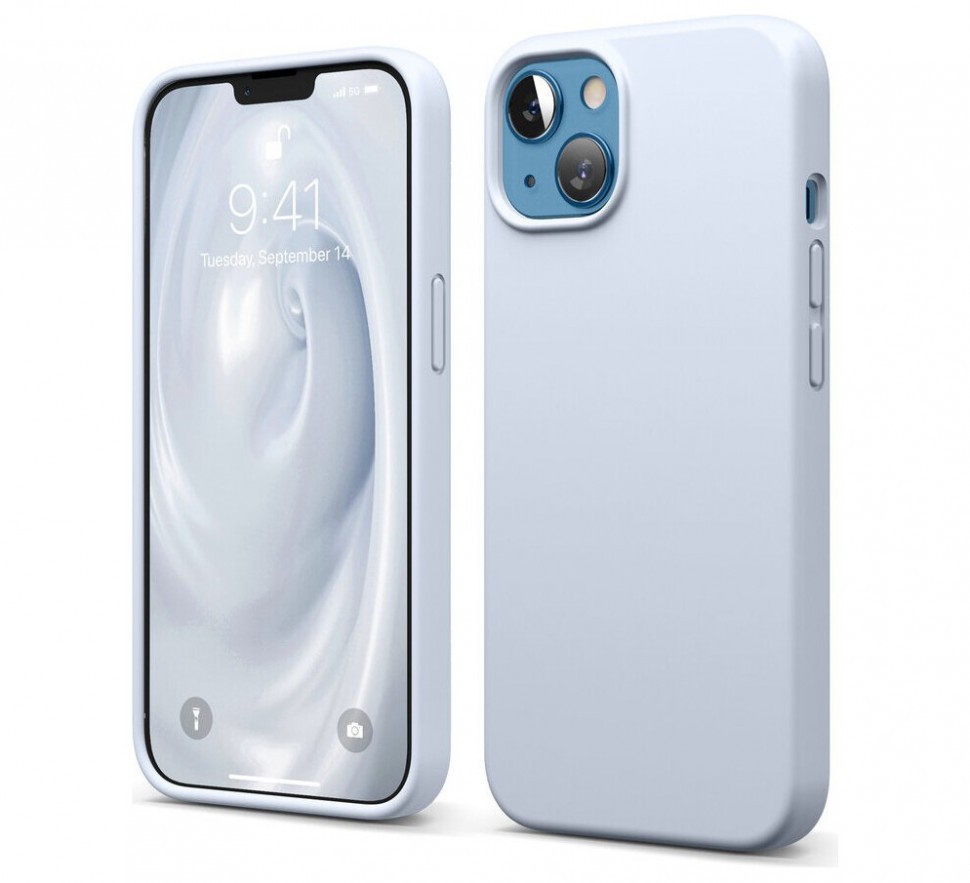 фото Чехол elago soft silicone для iphone 13, голубой