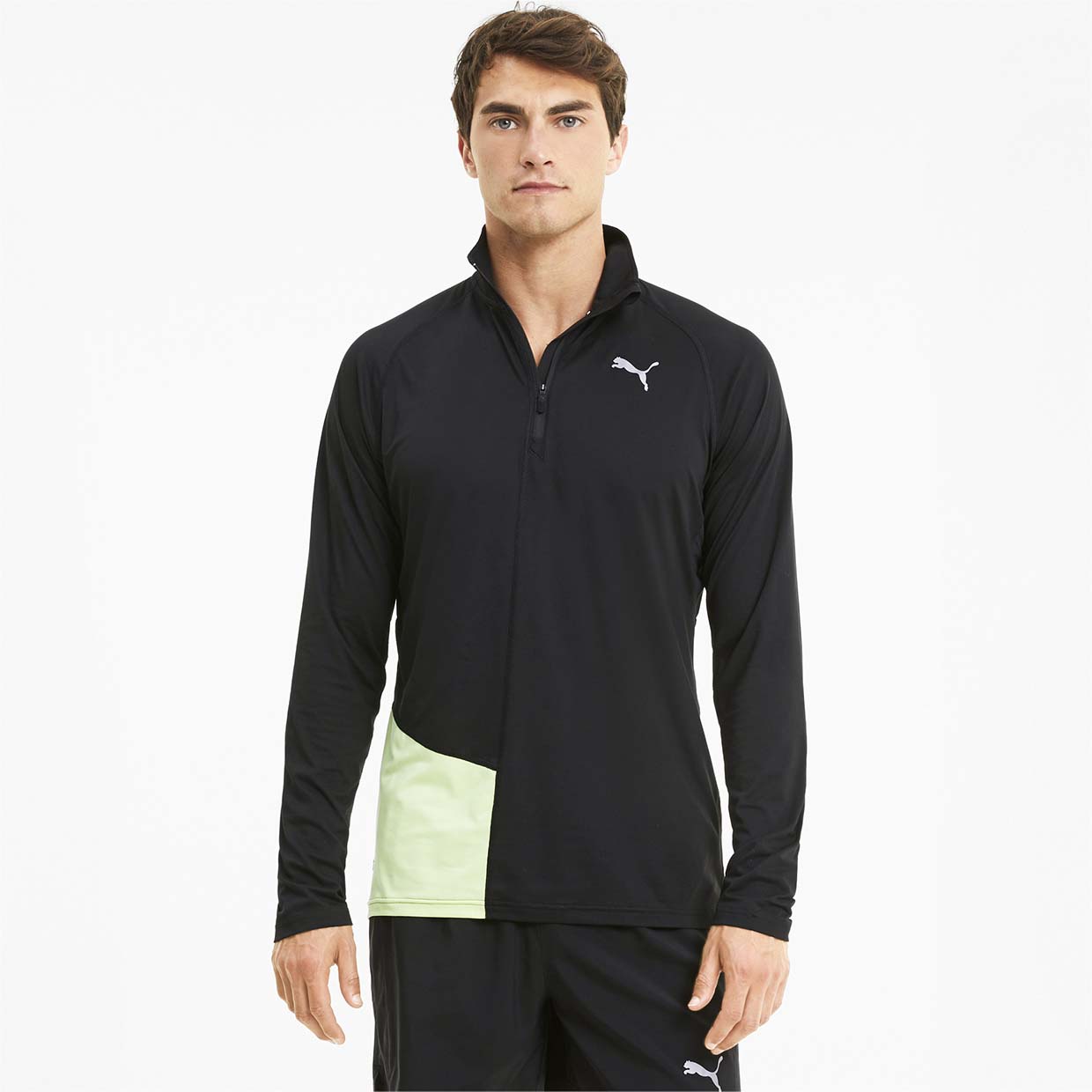 фото Лонгслив мужской ignite halfzip top puma черный xl