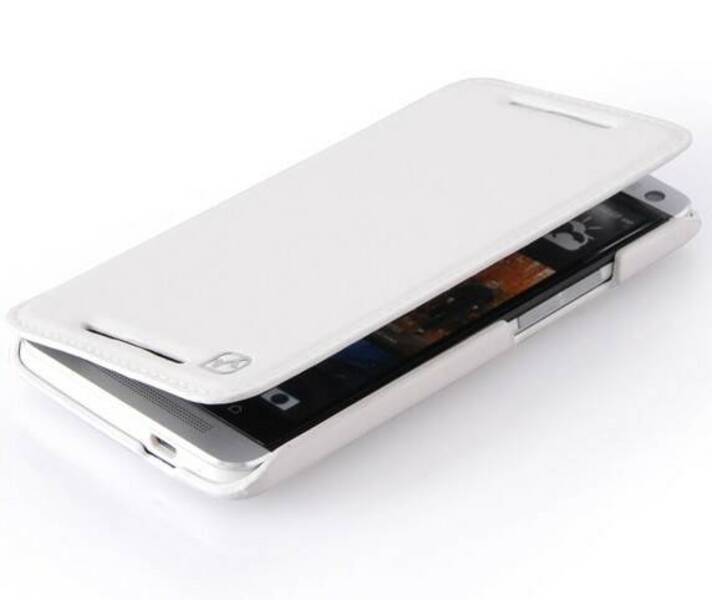 Футляр-книга боковой Hoc Crystal Leather для HTC Butterfly S white