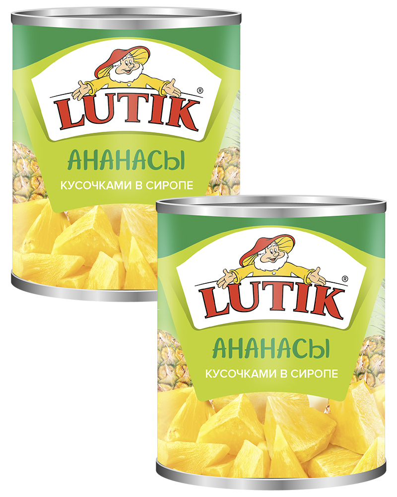 Ананас Lutik кусочками в сиропе, 3100 мл. - 2 шт