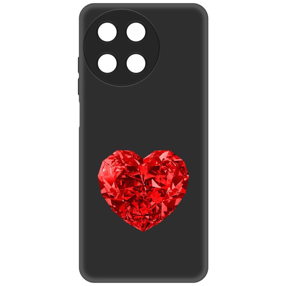 

Чехол-накладка Krutoff Soft Case Рубиновое сердце для Realme 11 4G черный