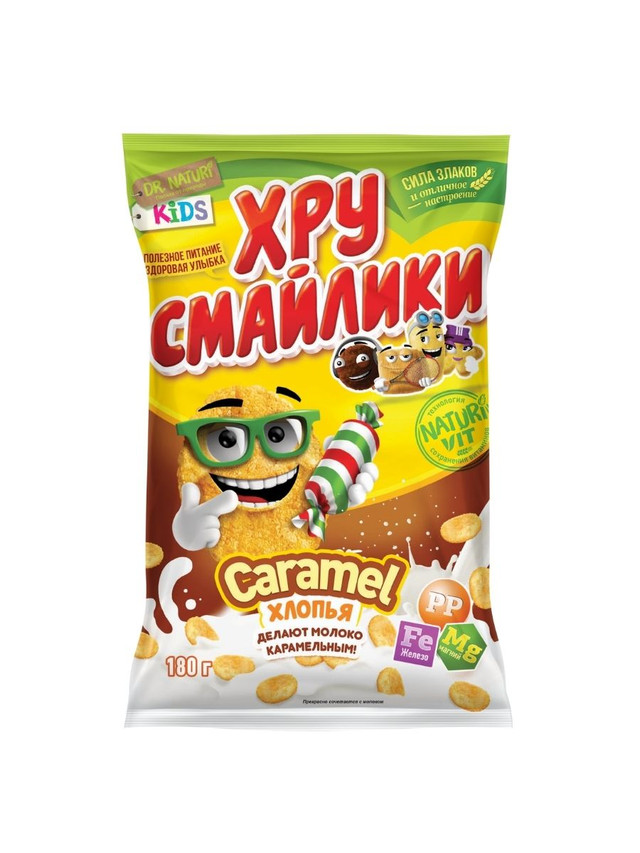 

Хлопья Хрусмайлики кукурузные Молочно-карамельные 180г