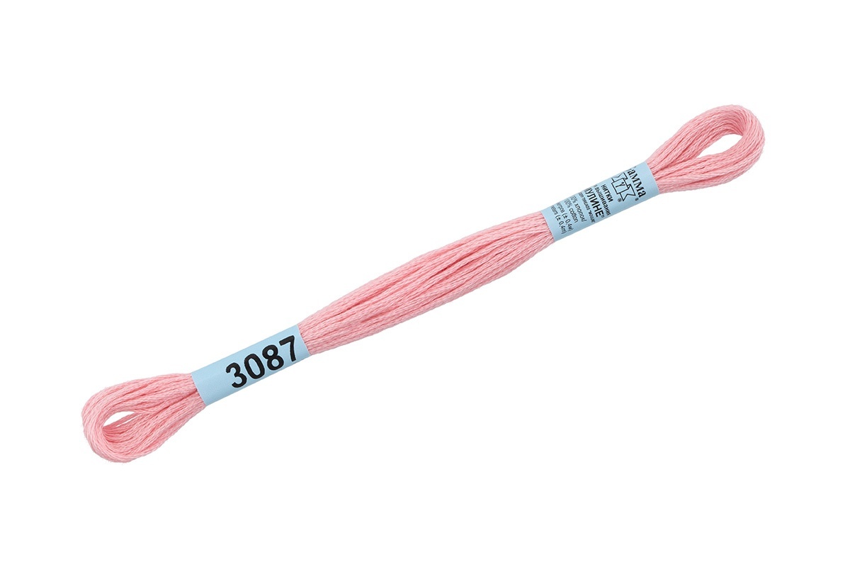 

Gamma мулине, 100% хлопок, 24х8 м, №3087, светло-розовые, Розовый