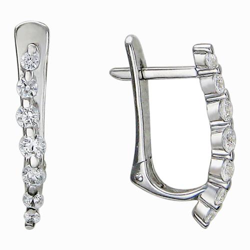 

Серьги женские из серебра Эстет 01С155707, фианит, 01С155707