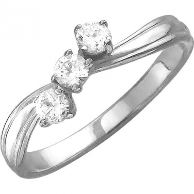 

Кольцо из серебра р.  Эстет 01К153856, фианит, 01К153856