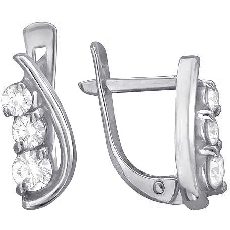 

Серьги женские из серебра Эстет 01С153665, фианит, 01С153665