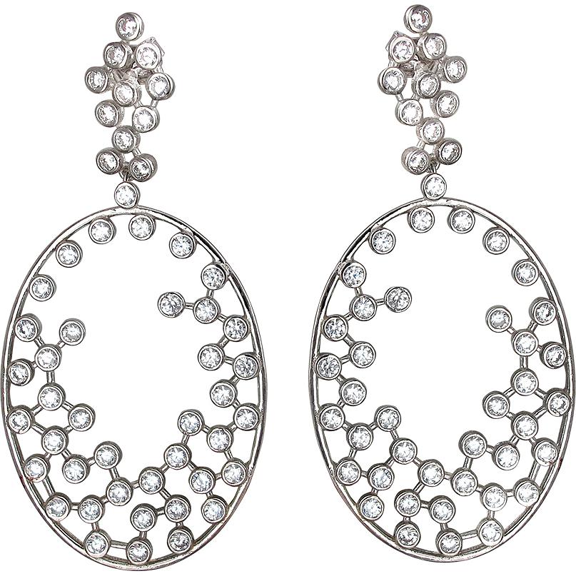 

Серьги женские из серебра Эстет 01С1511006, фианит, 01С1511006