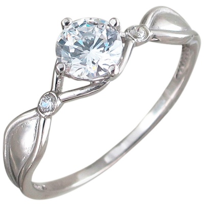 Кольцо из серебра с фианитом р. 19 Эстет 01К156362